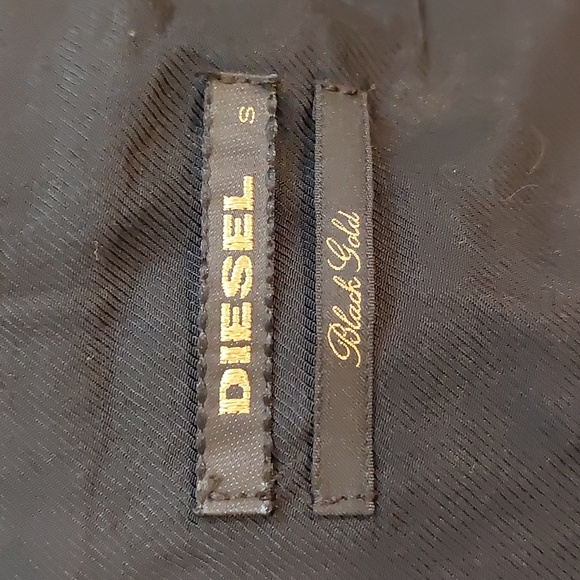 Diesel Black gold linen wool blend one botton blazer jacket size S - Picture 8 of 12